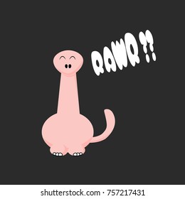 cute dinosaur smile. vector cartoon illustration