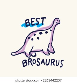 Cute dinosaur with spray paint graphic for kids