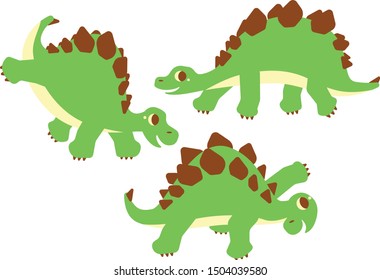 Cute Dinosaur Stegosaurus dancing kid party brushes 