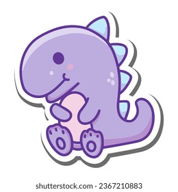 Cute Dinosaur Stickers Illustration for infographic, web, app, etc
