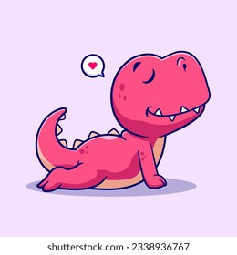 Cute Dinosaur Stretching Cartoon Vector Icon Illustration. Animal Sport Icon Concept Isolated Premium Vector. Flat Cartoon Style