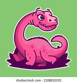 CUTE DINOSAUR SUITABLE STICKER AND MASCOT LOGO