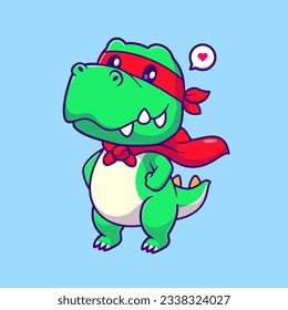 Cute Dinosaur Super Hero Cartoon Vektorsymbol Illustration. Animal Holiday Icon Konzept isolierter Premium Vektor. Flachbildkartonstil