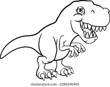 A cute dinosaur T Rex animal cartoon character illustration