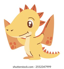 cute dinosaur tender with wings design isolated