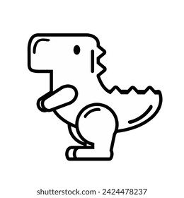 Cute dinosaur toy icon. Vector illustration.