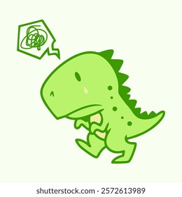 cute dinosaur t-rex expression illustration