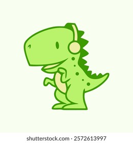 cute dinosaur t-rex expression illustration