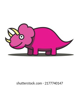 lindo dinosaurio triceratops ilustración vectorial