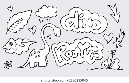 Cute dinosaur t-shirt design with slogan. Vector illustration design for fashion fabrics, textile graphics,wrapping paper,prints.