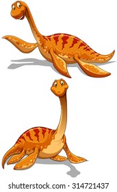 Cute dinosaur in two poses illustration