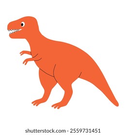 Cute dinosaur tyrannosaurus character. Design element for print, greeting card, invitation, book. Isolated vector illustration