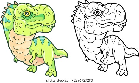 cute dinosaur tyrannosaurus coloring book