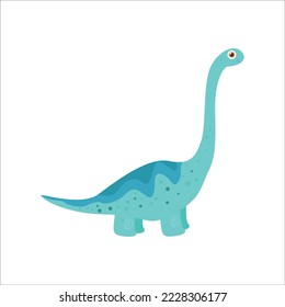 cute dinosaur ultrasaurus, illustration design herbivore giant dino isolated on white