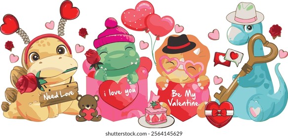 Cute Dinosaur Valentine's Day for Dinosaur Lovers