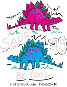 
diseño de arte vectorial lindo dinosaurio