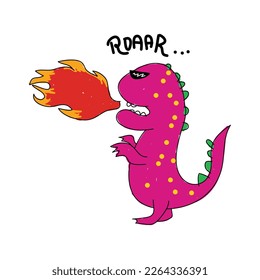 Cute dinosaur vector design for wallpaper, background, fabric and textile