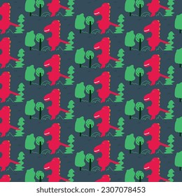 Diseño vectorial de dinosaurio para papel de pared, fondo, tela y textil
