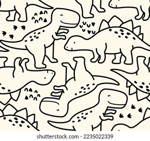 Cute dinosaur vector with friends