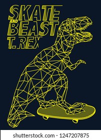 Cute dinosaur vector graphic design for t shirt