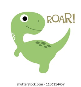 Cute dinosaur. Vector illustration