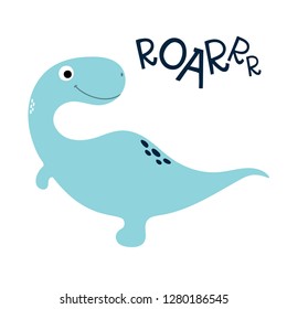 Cute dinosaur vector illustration. 