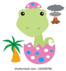Cute dinosaur vector illustration