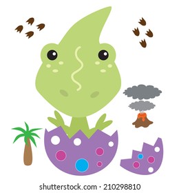 Cute dinosaur vector illustration