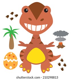 Cute dinosaur vector illustration