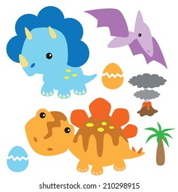 Cute dinosaur vector illustration