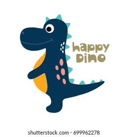 Cute dinosaur vector illustration.