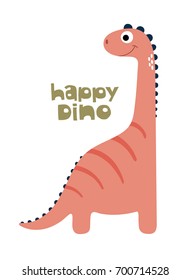 Cute dinosaur vector illustration.