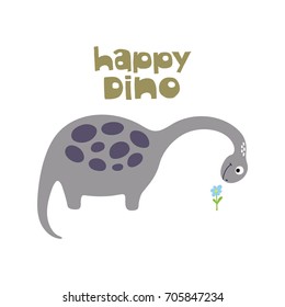 Cute dinosaur vector illustration.