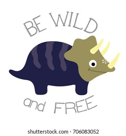 Cute dinosaur vector illustration.