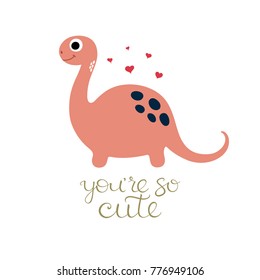 Cute dinosaur vector illustration.