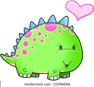 Cute Dinosaur Vector Illustration Art