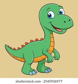 Linda Ilustración vectorial de dinosaurio bellamente de fondo 
