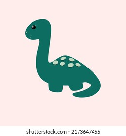 Dinosaurio lindo. Ilustración vectorial con dinosaurio en forma de caricatura.