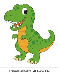 Cute dinosaur vector illustration in cartoon style.