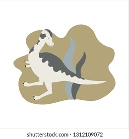 Cute Dinosaur vector illustration in flat style. Pachycephalosaur. For poster, t-shirt, wallpaper, card.