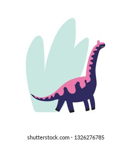 Cute Dinosaur vector illustration in flat style. For poster, t-shirt, wallpaper, card.