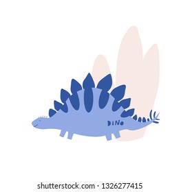 Cute Dinosaur vector illustration in flat style. For poster, t-shirt, wallpaper, card.