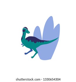 Cute Dinosaur vector illustration in flat style. For poster, t-shirt, wallpaper, card.