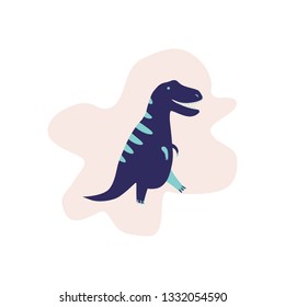 Cute Dinosaur vector illustration in flat style. Tyrannosaur. For poster, t-shirt, wallpaper, card.