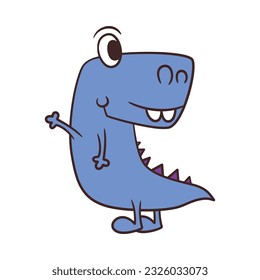 Cute Dinosaur Vector Illustration hand drawn, Dinosaur cartoon