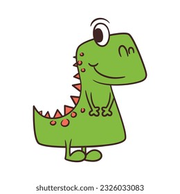 Cute Dinosaur Vector Illustration hand drawn, Dinosaur cartoon