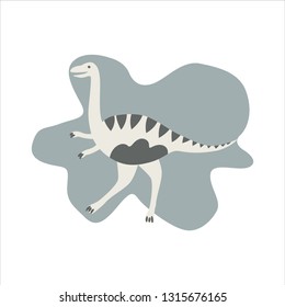 Cute Dinosaur vector illustration. For poster, t-shirt, wallpaper, card.