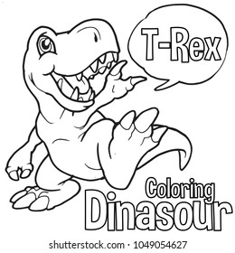 cute dinosaur vector illustration suitable for coloring books, kids education and graphic design project