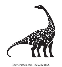 Cute dinosaur vector motif for kids. Hand drawn childlish paleo reptile illustration for quirky art. 