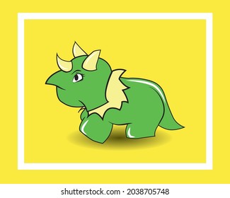 Cute dinosaur vector  on yellow wallpaper